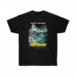 A unisex t-shirt with the cover of Under a Winter Sun